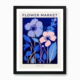 Blue Flower Market Poster Orchid 4 Art Print