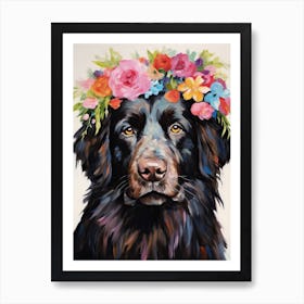 Newfoundland Portrait With A Flower Crown, Matisse Painting Style 3 Art Print