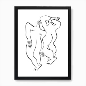 Two Nude Girls Art Print