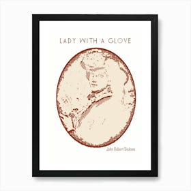 Line Art Minimalist – Lady With A Glove – John Robert Dicksee – Classic Painting 1 Poster