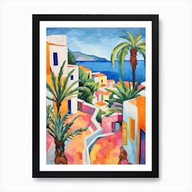 Santorini Greece 4 Fauvist Painting Art Print