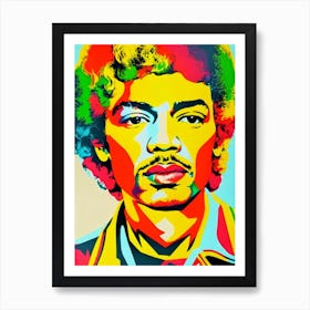 Jimi Hendrix 2 Colourful Pop Art Art Print