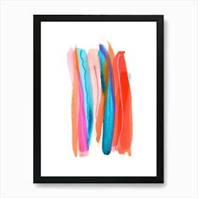 Blue Streak Two - White Background Art Print