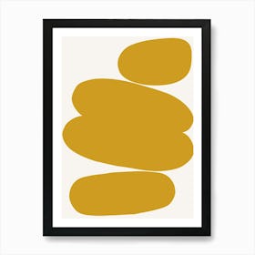 Abstract Bauhaus Shapes Yellow Art Print