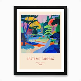 Colourful Gardens Rikugien Gardens Japan 4 Red Poster Art Print