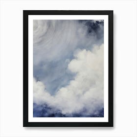 Abstract Blue Clouds Oil Painting Art Print