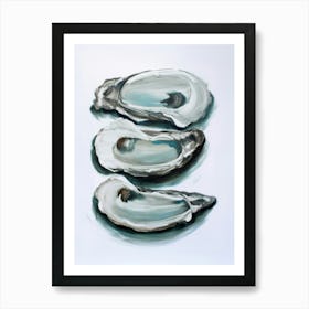 Three Vertical Shucked Oyster Shells Still Life Art Print