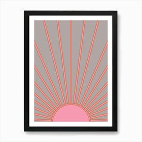 Sunshine Grey And Pink Art Print