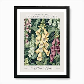 William Morris Foxglove Flowers Exhibition Art Print