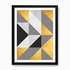 Collage with gold and black 6 Art Print