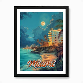 Miami Vintage Poster Affiche