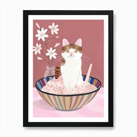 Cat In A Bowl Art Print