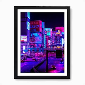 Escape Into The Neon Art Print