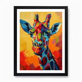 Colourful Giraffe Portrait 3 Art Print