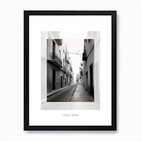 Poster Of Cadiz, Spain, Black And White Old Photo 1 Art Print