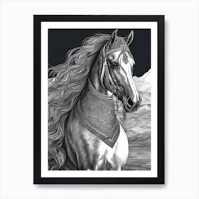Horse In The Mountains33 Art Print