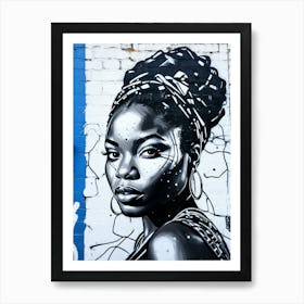 Graffiti Mural Of Beautiful Black Woman 8 Art Print