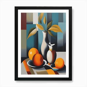 Oranges In A Vase Art Print