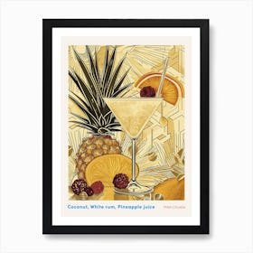 Pina Colada Art Deco Poster Art Print