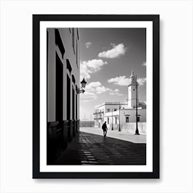 Cadiz, Spain, Black And White Analogue Photography 4 Art Print