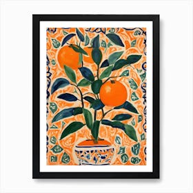 Oranges In A Pot Fruit market Art Print