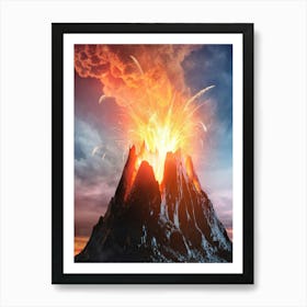 Volcano Eruption - Volcano Stock Videos & Royalty-Free Footage Art Print