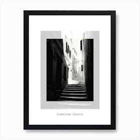 Poster Of Dubrovnik, Croatia, Black And White Old Photo 3 Art Print