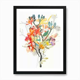 Kangaroo Paw Collage Flower Bouquet Art Print