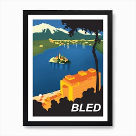 Bled, Aerial View on the Lake, Slovenia Art Print