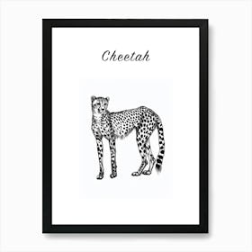 B&W Cheetah Poster Art Print