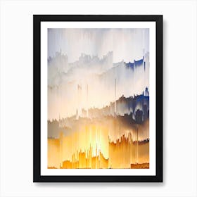 Abstract Glitch Sunset Painting 5 Art Print