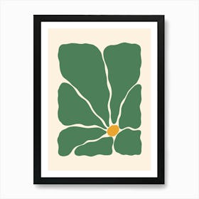 Abstract Flower 02 - Green Art Print