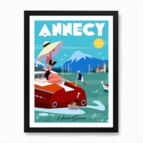 Annecy Lac Poster Blue Art Print