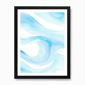 Blue Ocean Wave Watercolor Vertical Composition 123 Art Print