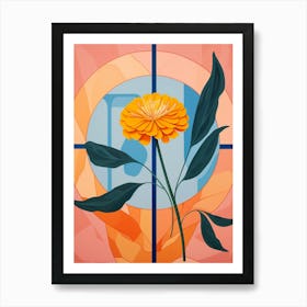 Marigold 3 Hilma Af Klint Inspired Pastel Flower Painting Art Print