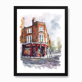 Redbridge London Borough   Street Watercolour 4 Art Print