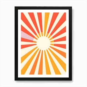 Retro Sunburst Art Print