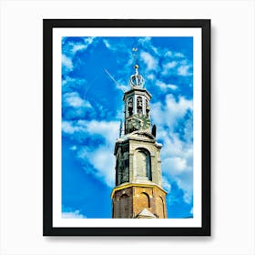 Clock Tower In Amsterdam 3 Art Print