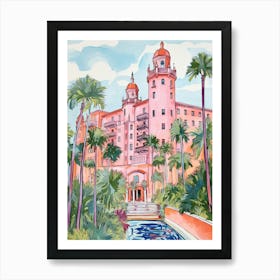 The Biltmore Hotel   Coral Gables, Florida   Resort Storybook Illustration 4 Art Print