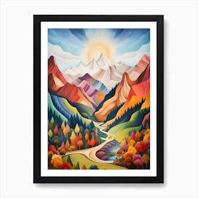 Mountains Abstract Minimalist 12 Art Print