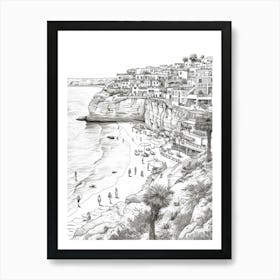 View Of Diego California, Usa Line Art Black And White 4 Art Print