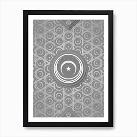 Geometric Glyph Sigil with Hex Array Pattern in Gray n.0255 Art Print