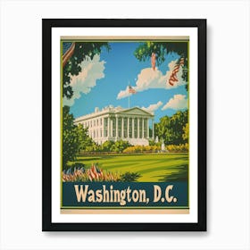 Aihrgdesign A Mid Century Modern Travel Poster For Washington DC 2 Art Print