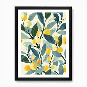 Apple Tree Flat Illustration 6 Art Print