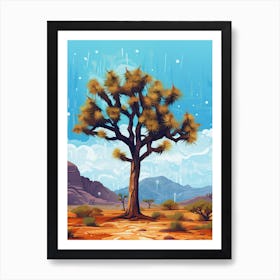 Joshua Tree In The Rain In Nat Viga Style (4) Art Print