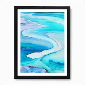 Tidal Pools Waterscape Marble Acrylic Painting 1 Art Print