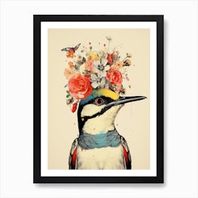 Bird With A Flower Crown Swallow 2 Art Print