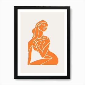 Abstract Orange Figure 1 Art Print