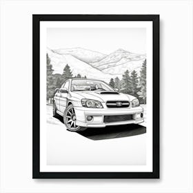 Subaru Wrx Impreza Line Drawing 1 Art Print