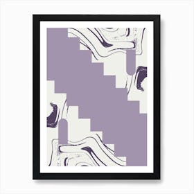 Lilac Marble Stairs Art Print